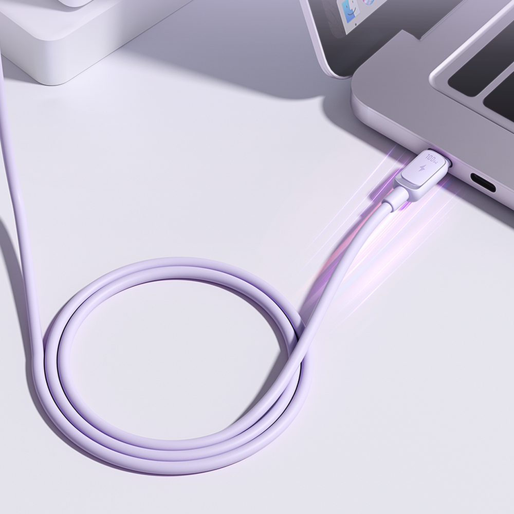Joyroom Multi-Color Series A14 USB-C / USB-C 100W Laidas 1.2 m - violetinis