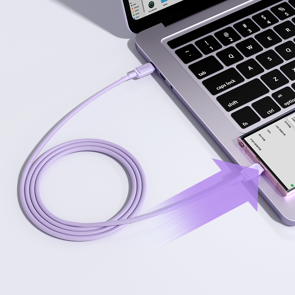 Joyroom Multi-Color Series A14 USB-C / USB-C 100W Laidas 1.2 m - violetinis