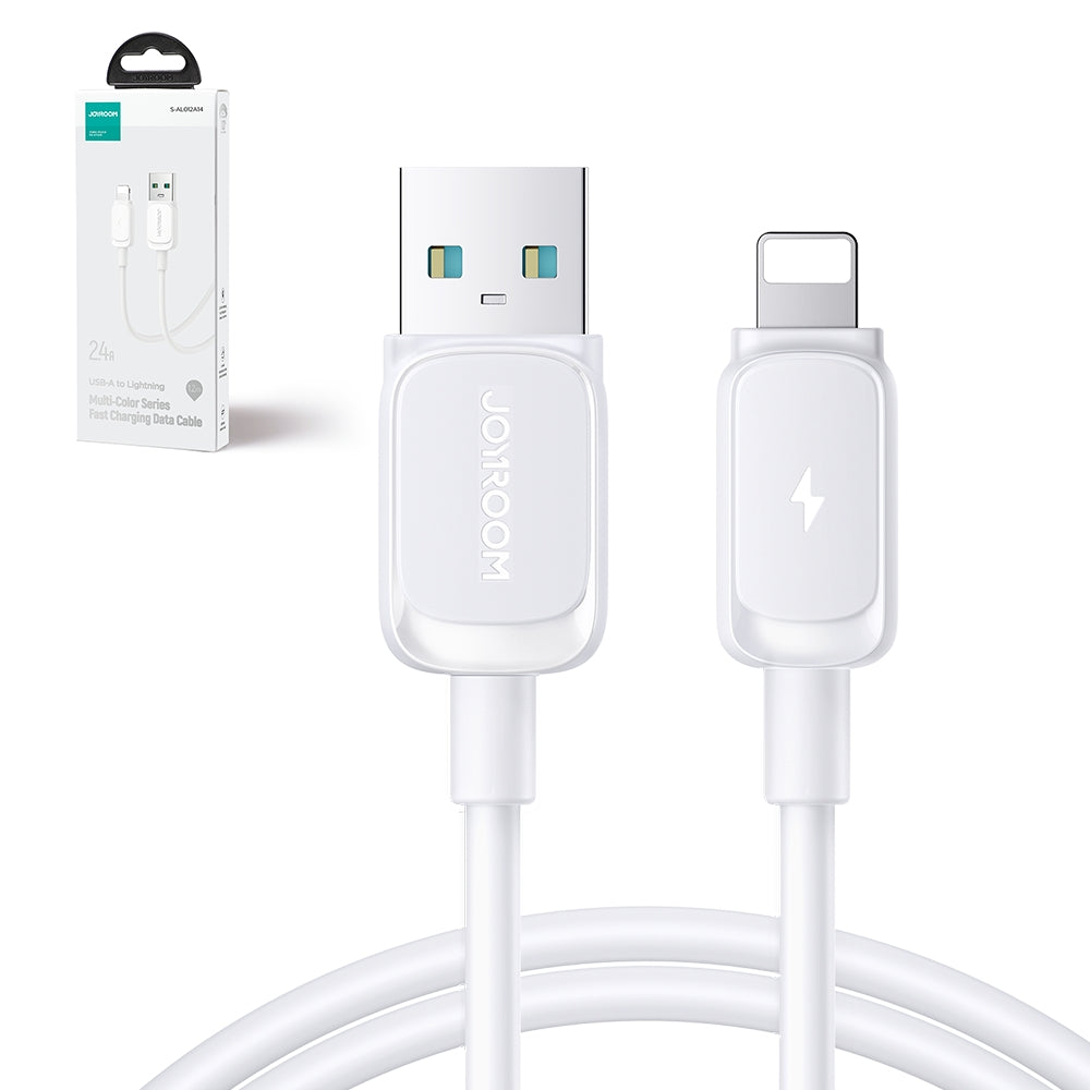 Joyroom Multi-Color Series A14 Lightning / USB-A 2.4A Laidas 1.2 m - baltas