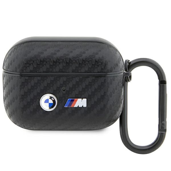 BMW AirPods Pro dėklas – juodas, Carbon Double Metal Logo