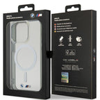 BMW Silver Ring MagSafe dėklas iPhone 14 Pro – skaidrus