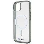 BMW Silver Ring MagSafe dėklas iPhone 14/15 Plus – skaidrus