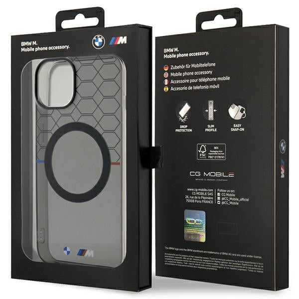 BMW Pattern MagSafe dėklas iPhone 14 Plus/15 Plus – pilkas -- iPhone 14 Plus