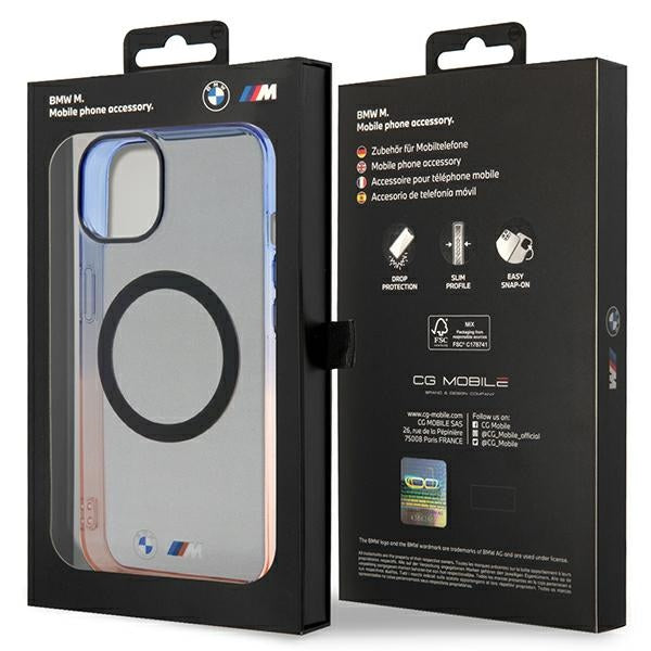 BMW MagSafe dėklas iPhone 14 Plus/15 Plus – pilkas