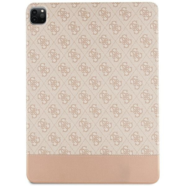 Guess 4G Stripe Allover dėklas, skirtas iPad Pro 12.9" - rožinis
