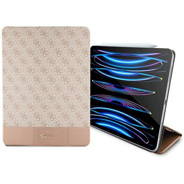 Guess 4G Stripe Allover dėklas, skirtas iPad Pro 12.9" - rožinis
