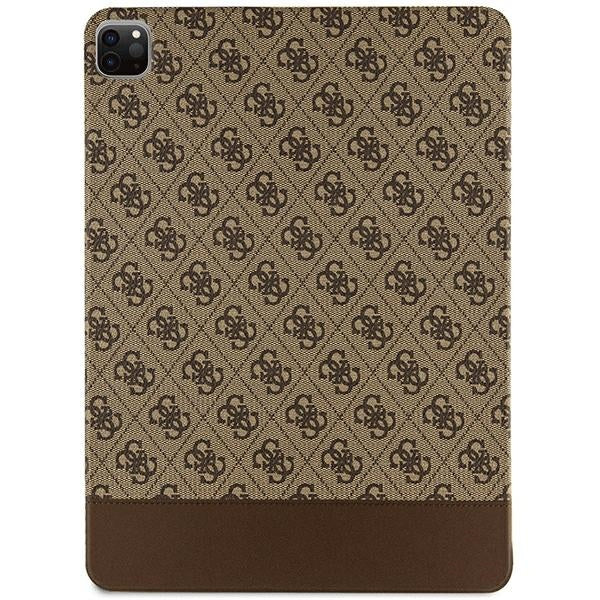 Guess 4G Stripe Allover dėklas, skirtas iPad Pro 12.9" - rudas