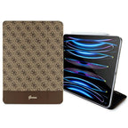 Guess 4G Stripe Allover dėklas, skirtas iPad Pro 12.9" - rudas