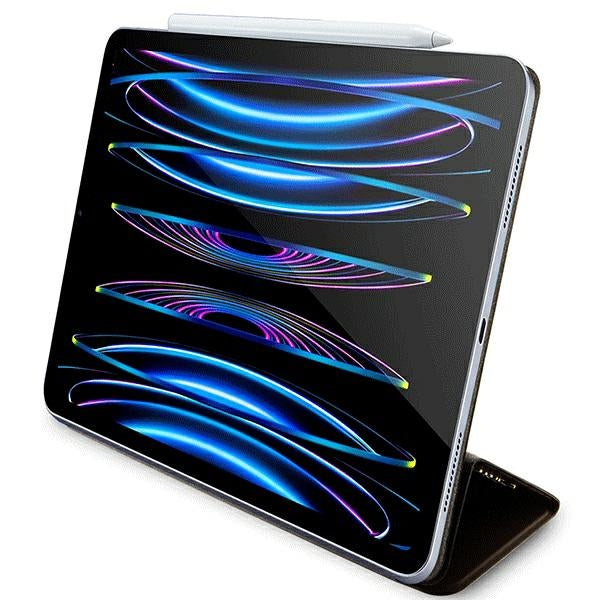 Guess 4G Stripe Allover dėklas, skirtas iPad Pro 12.9" - rudas