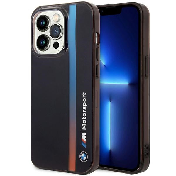 BMW Tricolor Stripe dėklas iPhone 14 Pro – juodas