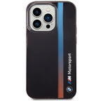 BMW Tricolor Stripe dėklas iPhone 14 Pro – juodas