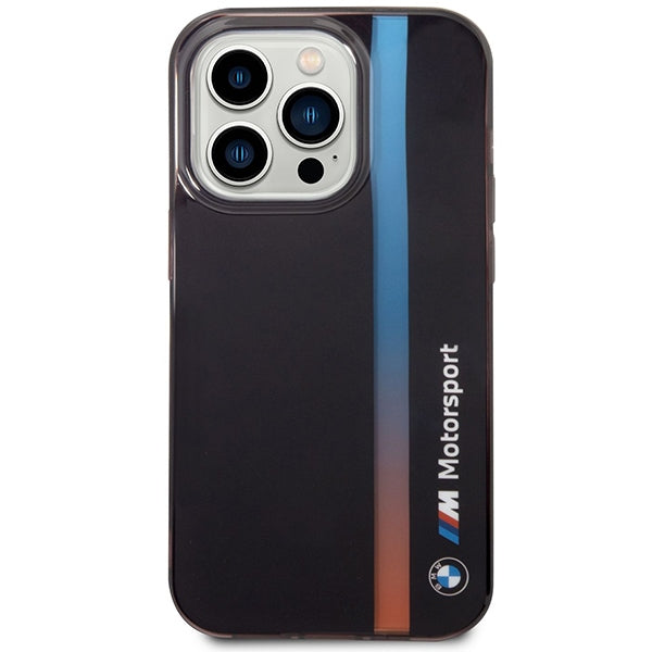 BMW Tricolor Stripe dėklas iPhone 14 Pro – juodas