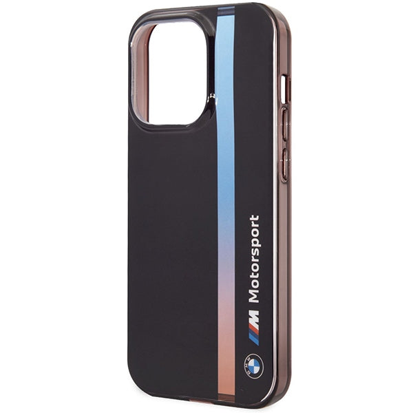 BMW Tricolor Stripe dėklas iPhone 14 Pro – juodas