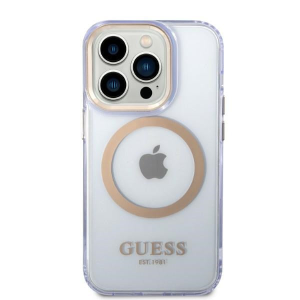 Guess MagSafe dėklas iPhone 14 Pro – violetinis -- iPhone 14 Pro