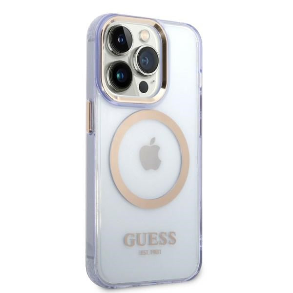 Guess MagSafe dėklas iPhone 14 Pro – violetinis -- iPhone 14 Pro