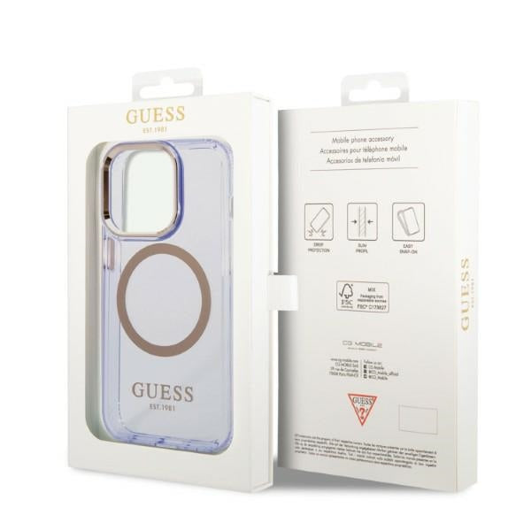 Guess MagSafe dėklas iPhone 14 Pro – violetinis -- iPhone 14 Pro