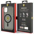 Ferrari MagSafe dėklas iPhone 14 Plus – juodas