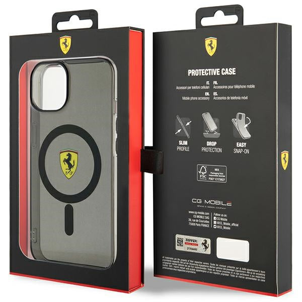 Ferrari MagSafe dėklas iPhone 14 Plus – juodas