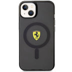 Ferrari MagSafe dėklas iPhone 14 – juodas, skaidrus