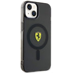 Ferrari MagSafe dėklas iPhone 14 – juodas, skaidrus