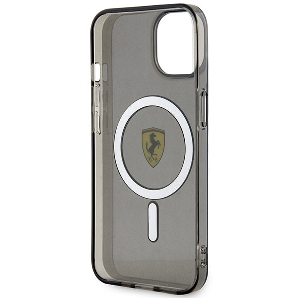 Ferrari MagSafe dėklas iPhone 14 – juodas, skaidrus