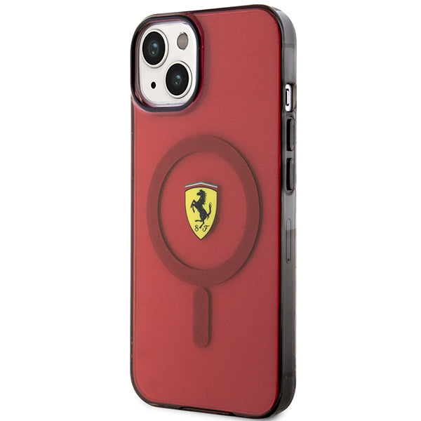 Ferrari skaidrus MagSafe dėklas iPhone 14 – raudonas