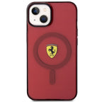 Ferrari skaidrus MagSafe dėklas iPhone 14 – raudonas