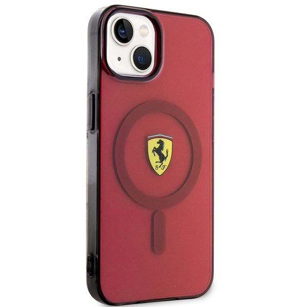 Ferrari skaidrus MagSafe dėklas iPhone 14 – raudonas