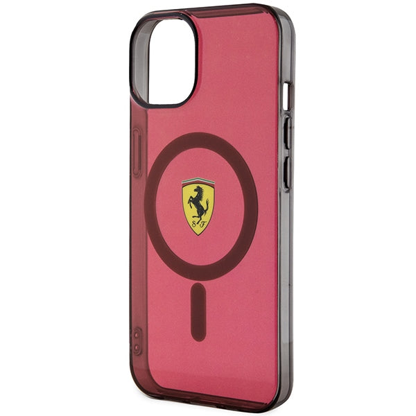 Ferrari skaidrus MagSafe dėklas iPhone 14 – raudonas