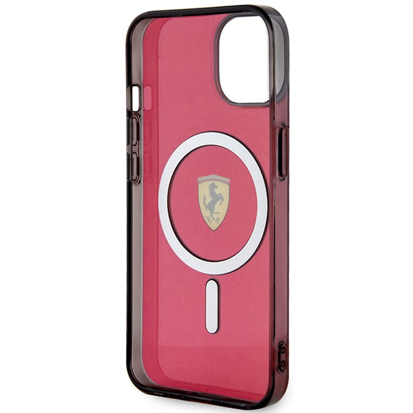 Ferrari skaidrus MagSafe dėklas iPhone 14 – raudonas