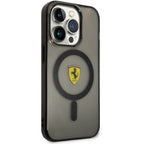 Ferrari permatomas MagSafe dėklas iPhone 14 Pro Max – juodas