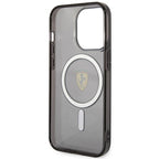 Ferrari permatomas MagSafe dėklas iPhone 14 Pro Max – juodas