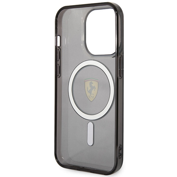 Ferrari permatomas MagSafe dėklas iPhone 14 Pro Max – juodas