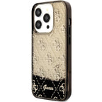 Guess dėklas iPhone 14 Pro – juodas, Liquid Glitter 4G