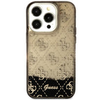 Guess dėklas iPhone 14 Pro – juodas, Liquid Glitter 4G