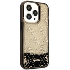 Guess dėklas iPhone 14 Pro – juodas, Liquid Glitter 4G