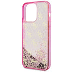 Guess blizgus dėklas iPhone 14 Pro – rožinis