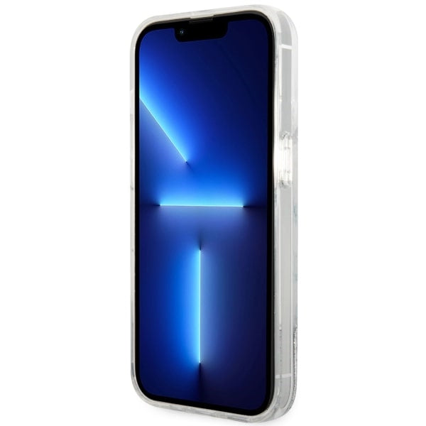 Guess Liquid Glitter Marble dėklas iPhone 14 Pro 6.1" – baltas -- iPhone 14 Pro