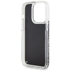 Guess Liquid Glitter Marble dėklas iPhone 14 Pro – juodas