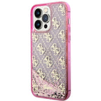 Guess dėklas iPhone 14 Pro Max – rožinis, 4G glitter