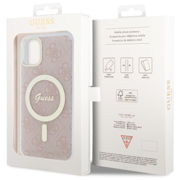 Guess 4G MagSafe dėklas iPhone 11 – rožinis -- iPhone 11