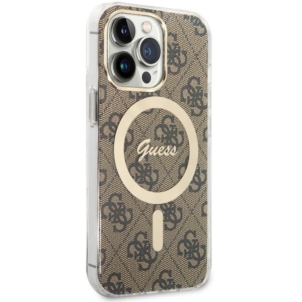 Guess 4G MagSafe dėklas iPhone 13/13 Pro – rudas