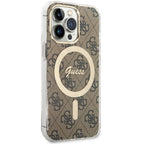 Guess 4G MagSafe dėklas iPhone 13/13 Pro – rudas