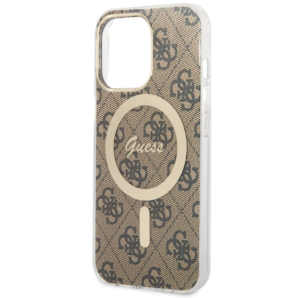 Guess 4G MagSafe dėklas iPhone 13/13 Pro – rudas