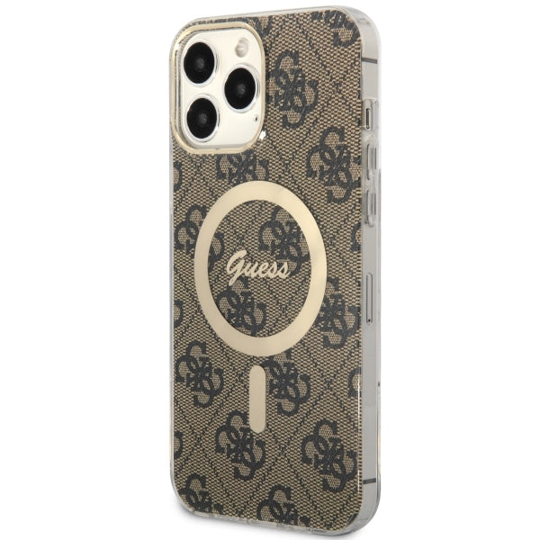 Guess MagSafe dėklas iPhone 13 Pro Max – rudas 4G