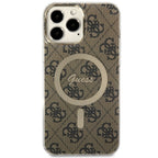 Guess MagSafe dėklas iPhone 13 Pro Max – rudas 4G