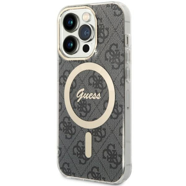 Guess 4G MagSafe dėklas iPhone 14 Pro – juodas