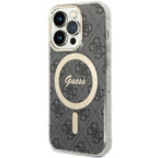 Guess 4G MagSafe dėklas iPhone 14 Pro – juodas