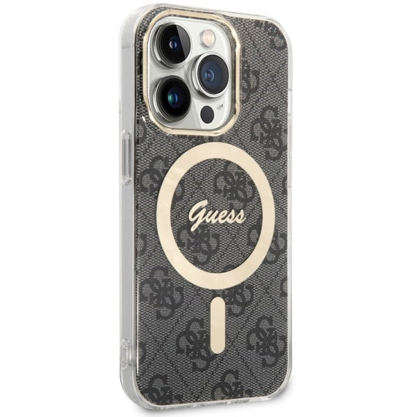 Guess 4G MagSafe dėklas iPhone 14 Pro – juodas