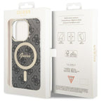 Guess 4G MagSafe dėklas iPhone 14 Pro – juodas
